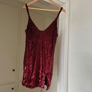 Reformation Red Sequin Jimmy Dress Size Small NWT